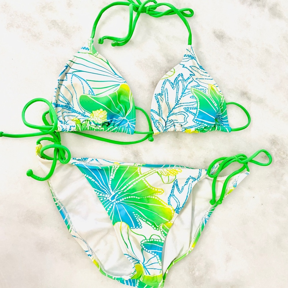O’Neill string bikini bright colors💚💙💛large